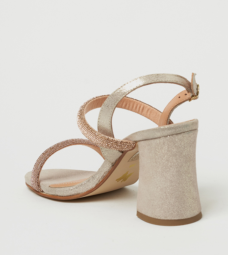 KAZAK Embellished Open Toe Heel Sandals