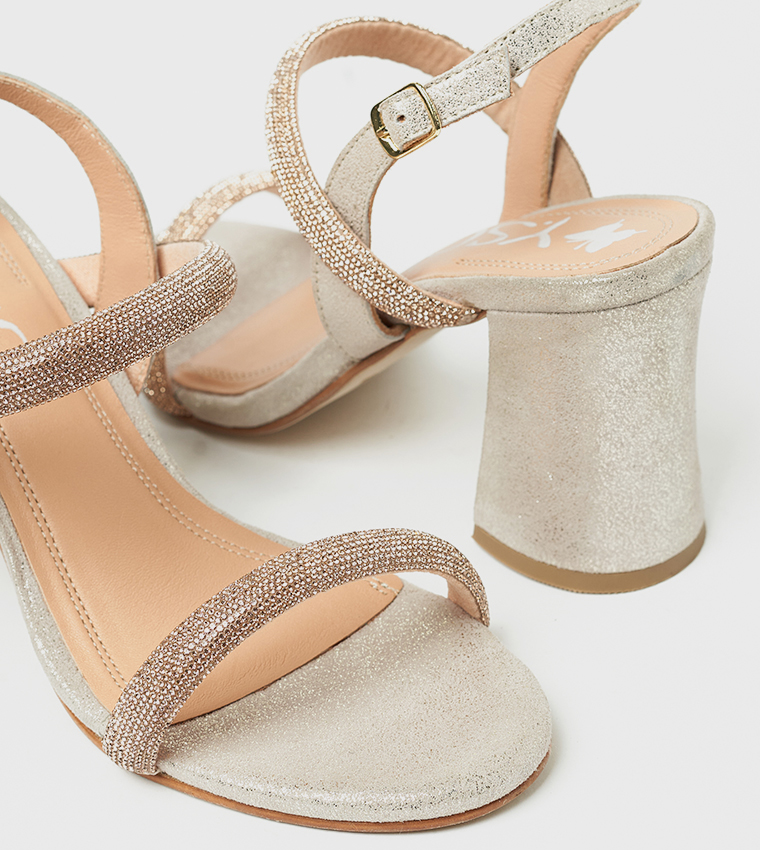 KAZAK Embellished Open Toe Heel Sandals