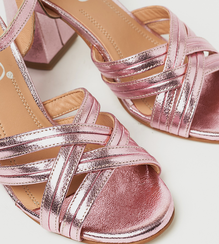 BELCH Criss-Cross Strap Heel Sandals