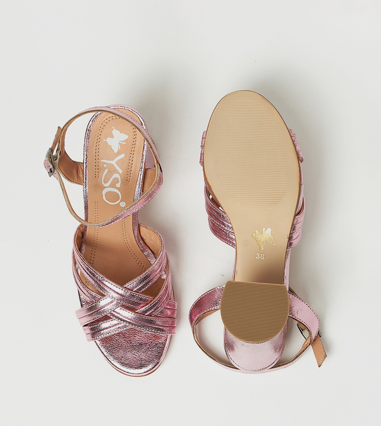 BELCH Criss-Cross Strap Heel Sandals
