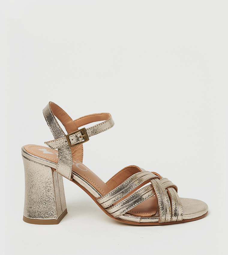 KEIF Criss-Cross Strap Heel Sandals