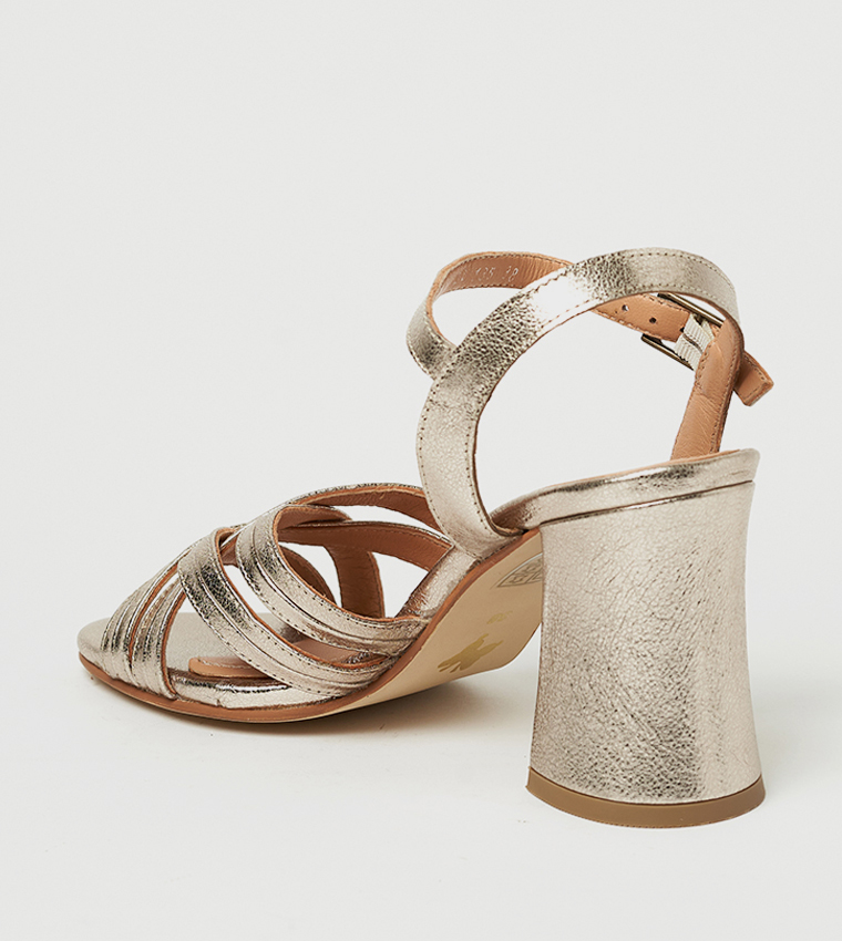KEIF Criss-Cross Strap Heel Sandals