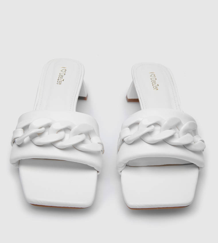 Kitten Heel Sandal-White