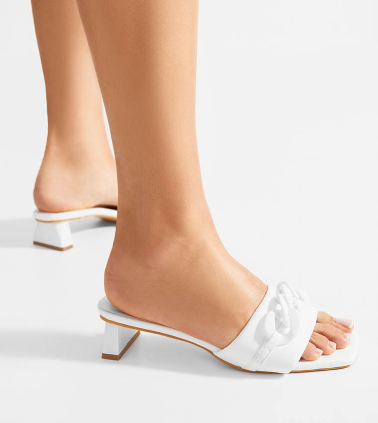 Buy DEEZEE CCC Kitten Heel Sandal White In White 6thStreet UAE
