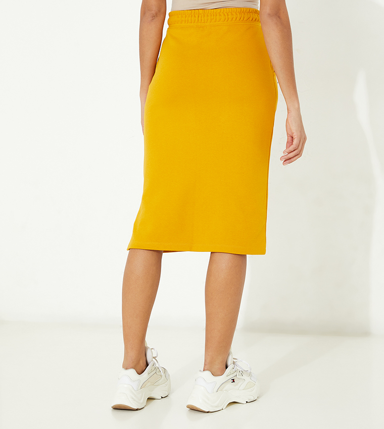 Aero Elastic Drawstring Midi Skirts