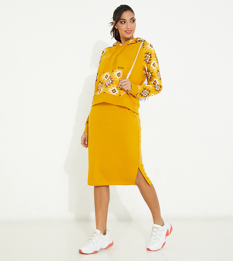 Aero Elastic Drawstring Midi Skirts