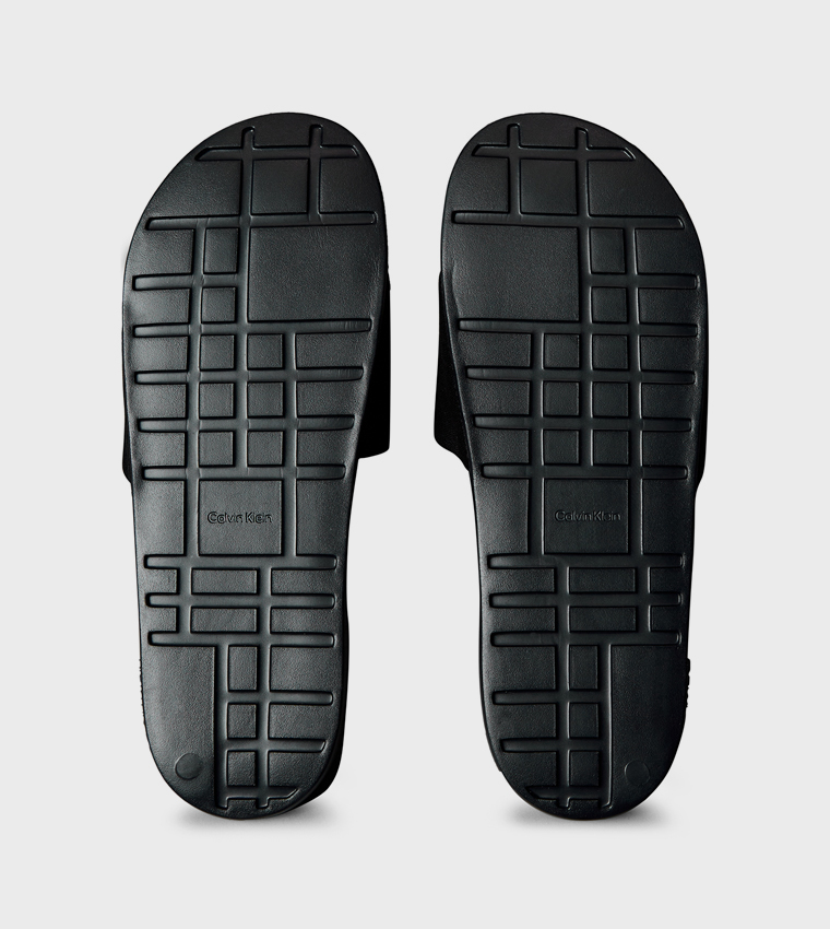 Logo Embroidered Open Toe Slides