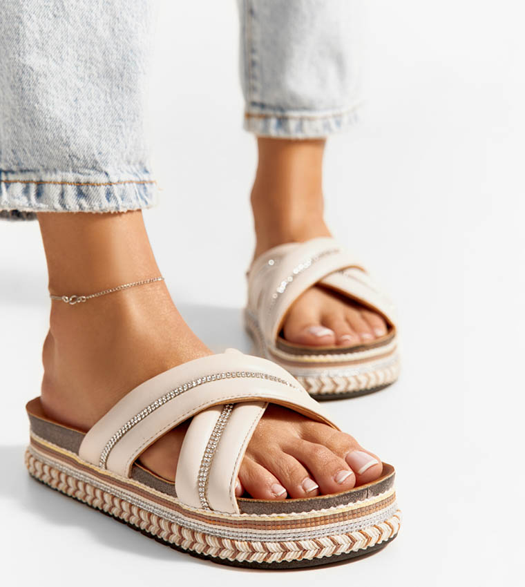 Buy DEEZEE CCC Flat Sandal Beige In Beige 6thStreet UAE