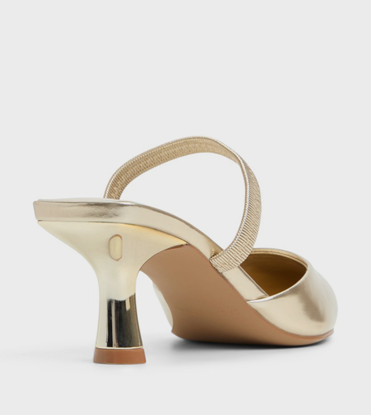 ZAYDAN Metallic Mule Pumps