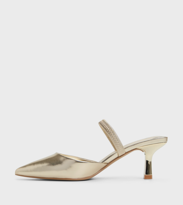 ZAYDAN Metallic Mule Pumps