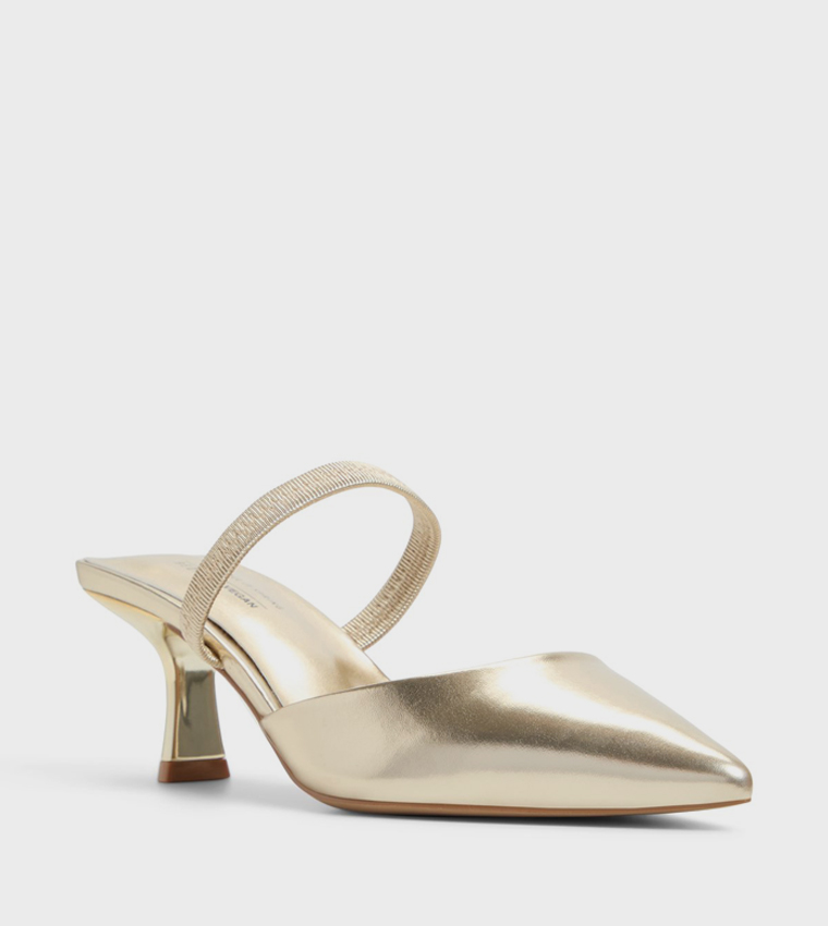 ZAYDAN Metallic Mule Pumps