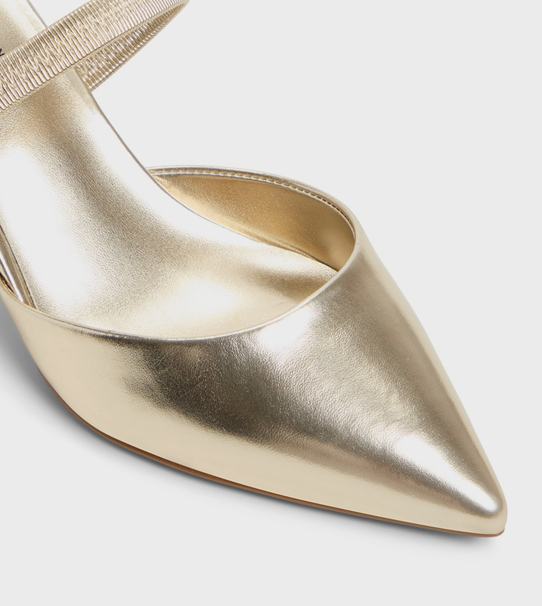 ZAYDAN Metallic Mule Pumps