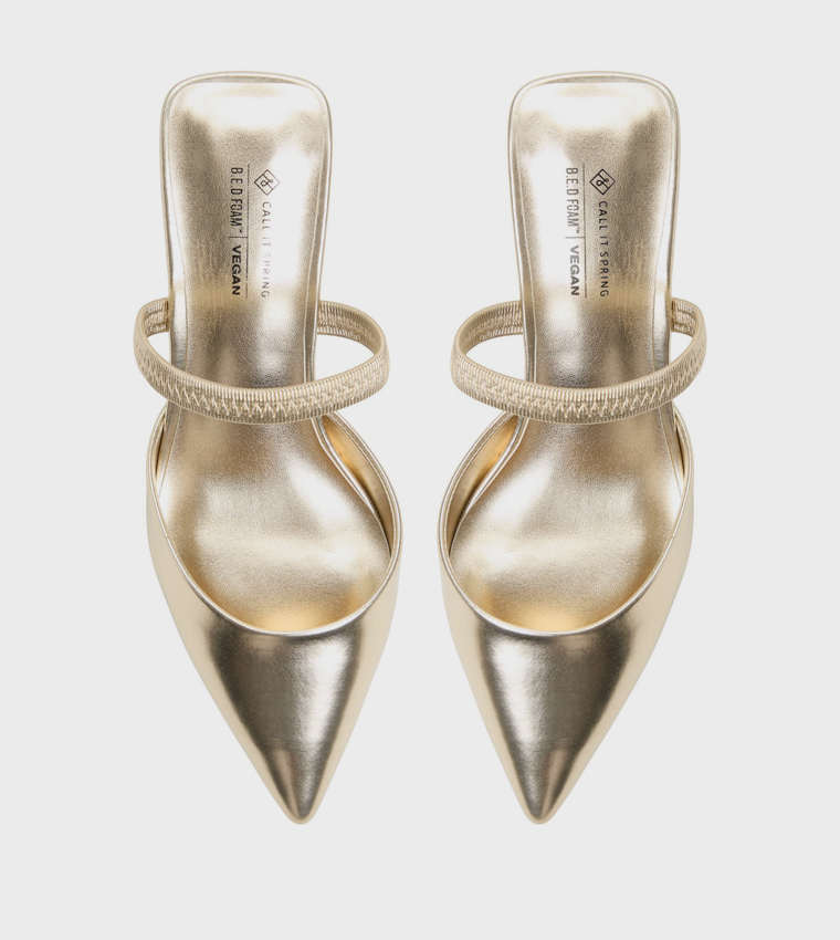 ZAYDAN Metallic Mule Pumps