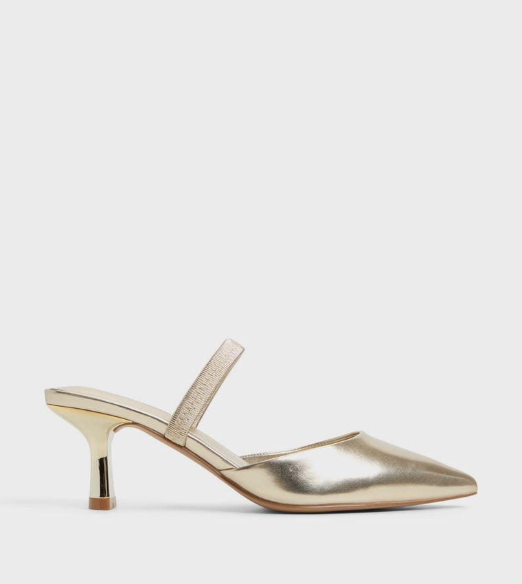 ZAYDAN Metallic Mule Pumps