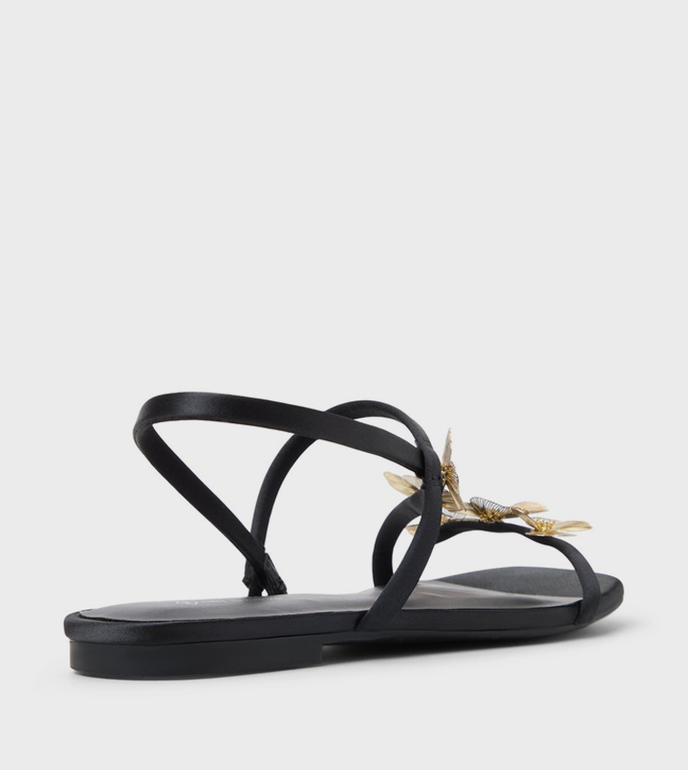 ZERAH Appliqued Slingback Flat Sandals