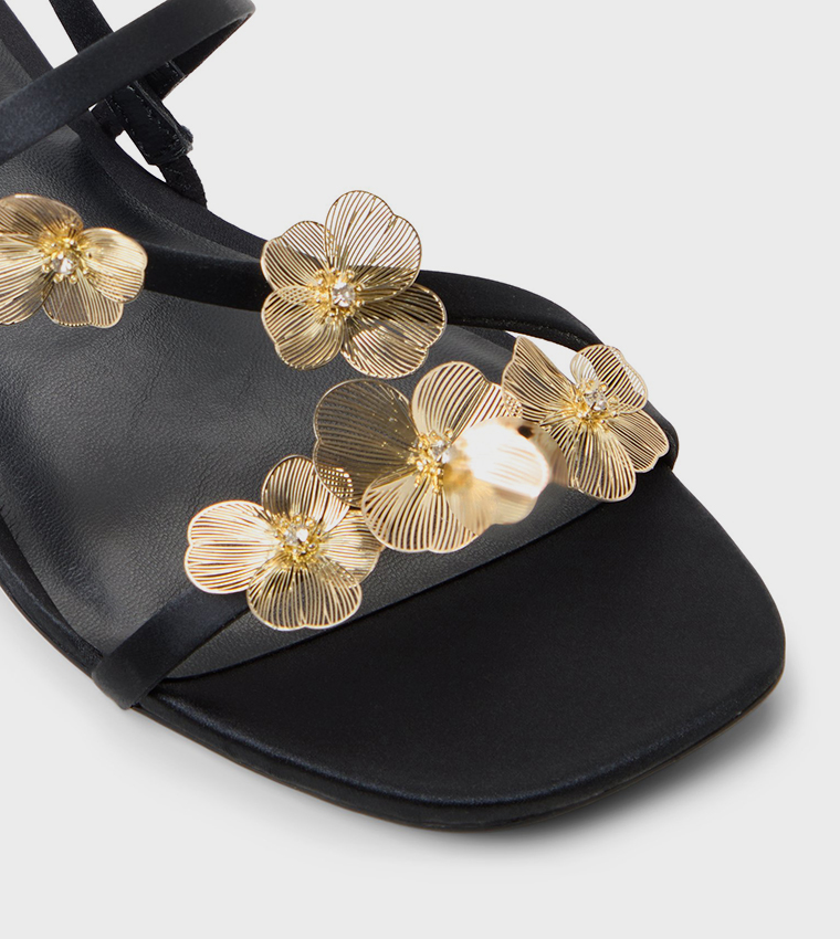 ZERAH Appliqued Slingback Flat Sandals