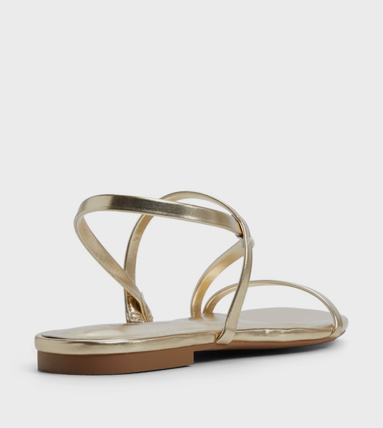 ZERAH Metallic Slingback Flat Sandals