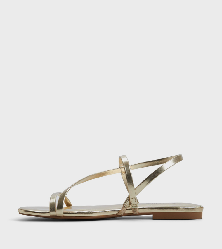 ZERAH Metallic Slingback Flat Sandals