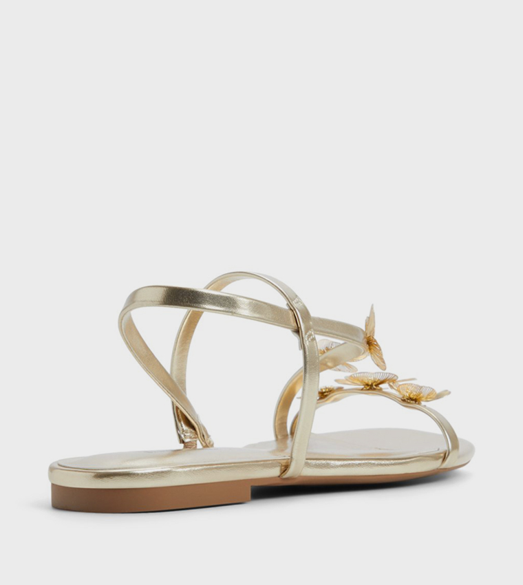 ZERAH Appliqued Slingback Flat Sandals