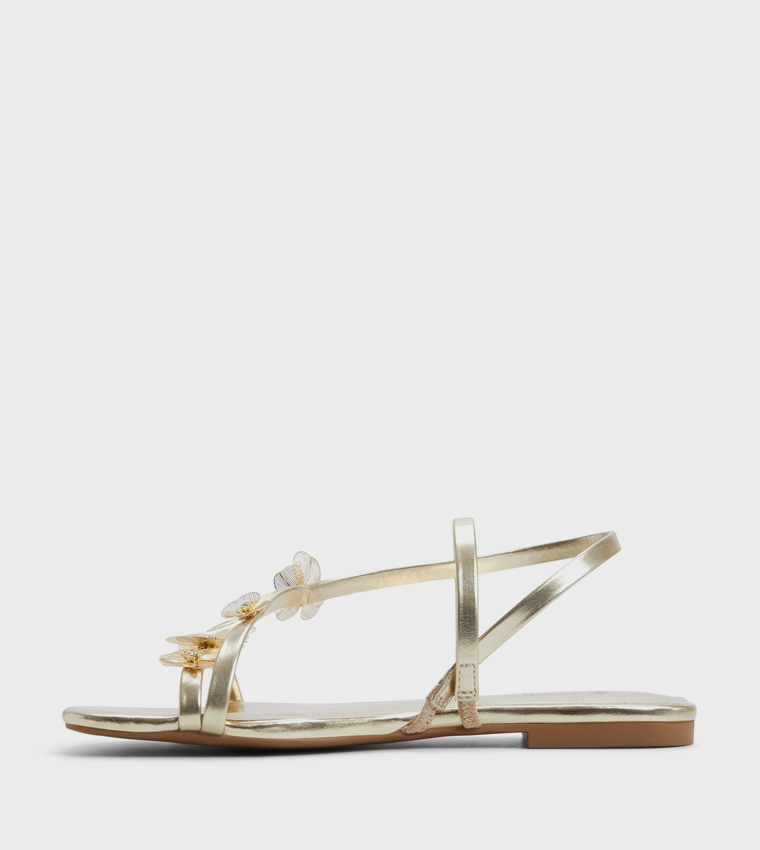 ZERAH Appliqued Slingback Flat Sandals