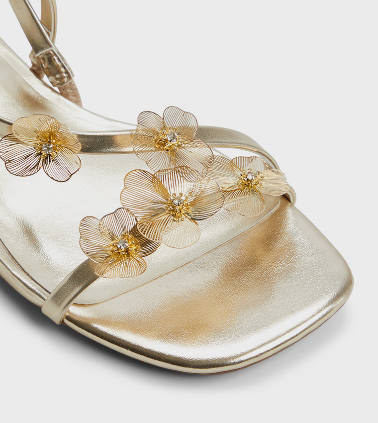 ZERAH Appliqued Slingback Flat Sandals