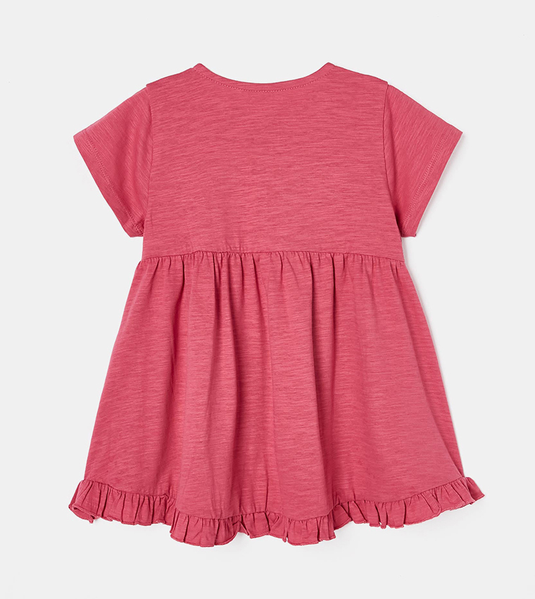 Solid Cotton Fit and Flare Dress