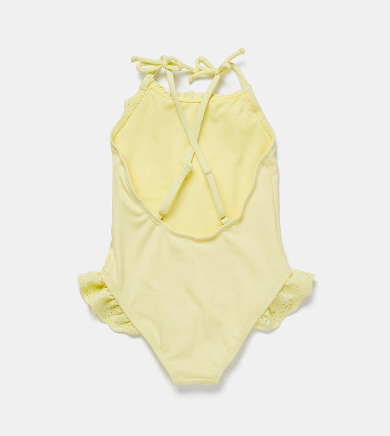 Embroidered Strappy Swimsuit