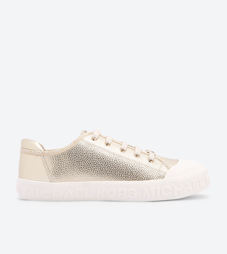 Michael michael kors billie metallic leather on sale and satin sneaker